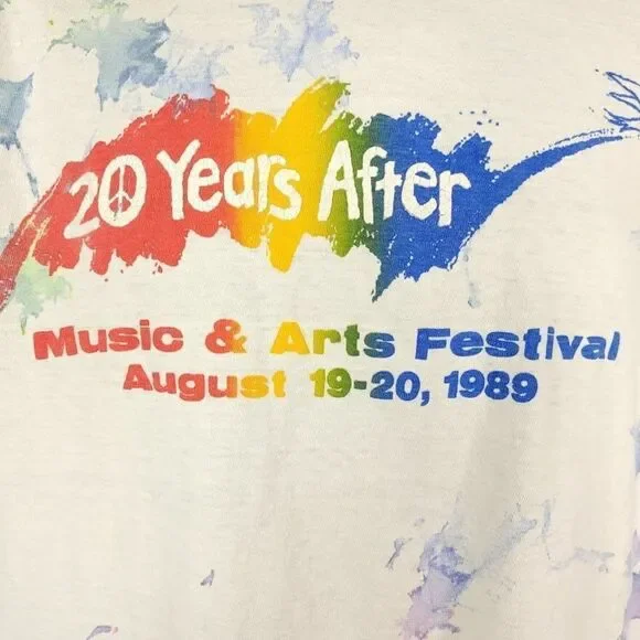 Woodstock Reunion Festival T Shirt Vintage 80s 1989 20 Years After Music Fest